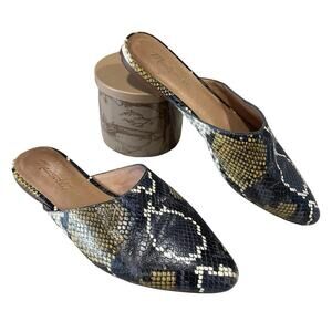 Madewell The Remi Mule in Snake Embossed Leather Women’s Size 6.5 Slip On Slide